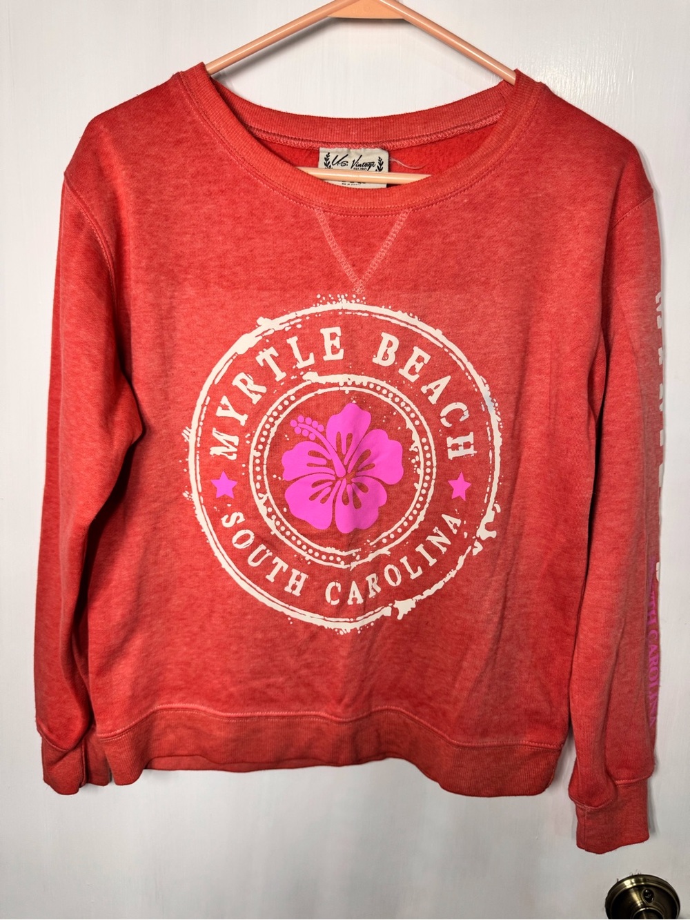 Coral Myrtle Beach Crewneck Sweatshirt - Women's Graphic Pullover